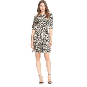 Kate Spade Women's Leopard Print Ponte Knit A-Line Fit & Flare Dress Size 12